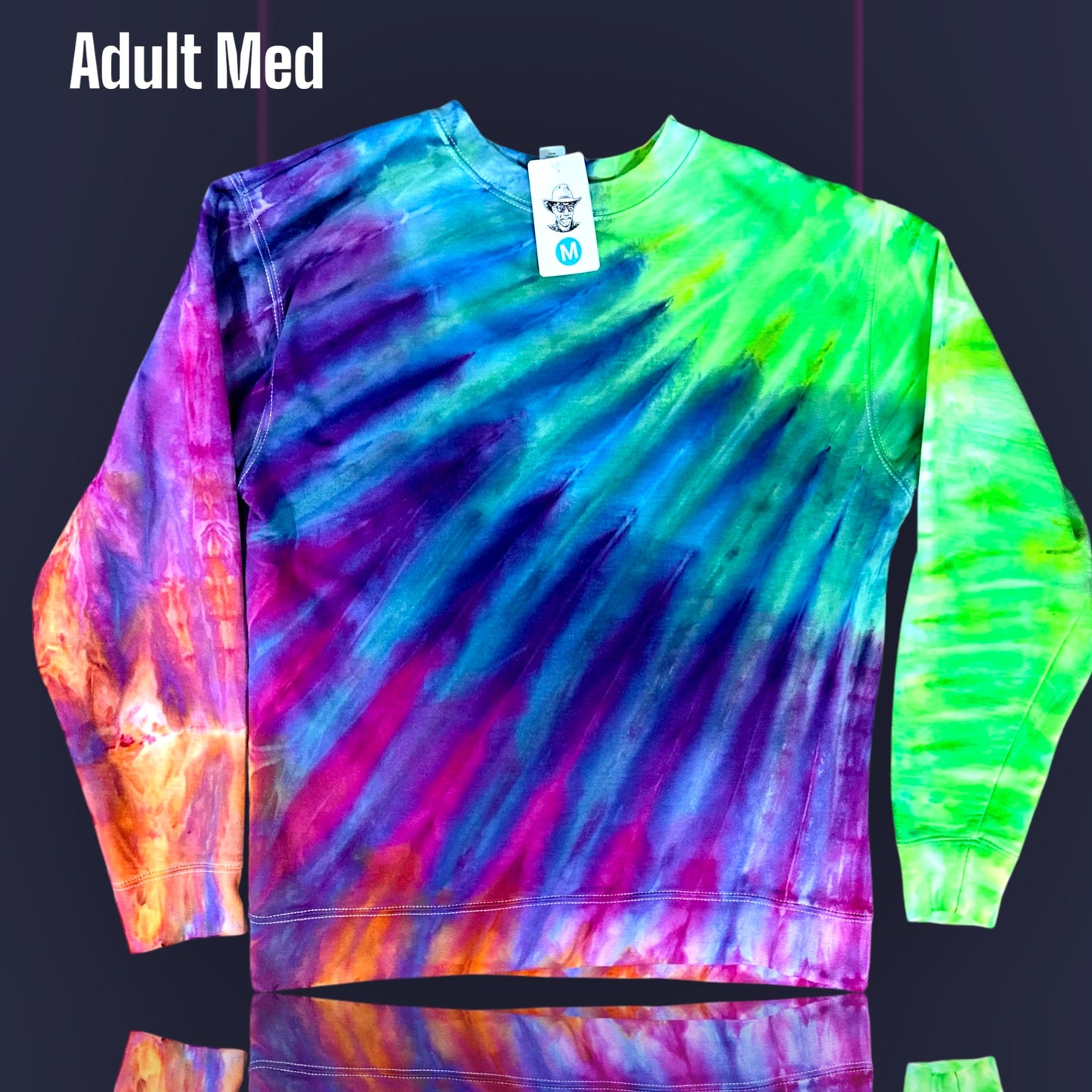 Adult Unisex Ice Dyed Crewneck MED